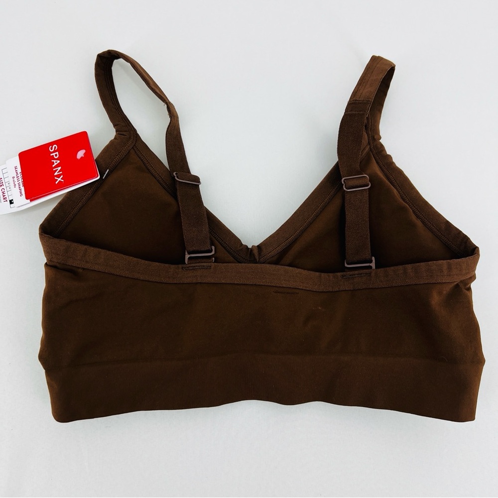 Spanx SPANXsmooth EcoCare Seamless Shaping Longline Bralette Chestnut Brown - XL - Picture 2 of 6